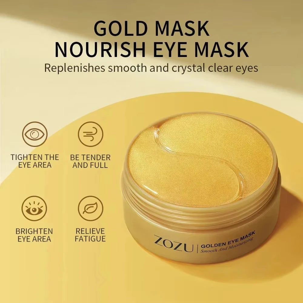 60pcs Avocado Gold Eye Mask Firming Improve Eye Bags Nourishing Moisturising Anti Wrinkle Eye Patches for Dark Circles Skin Care