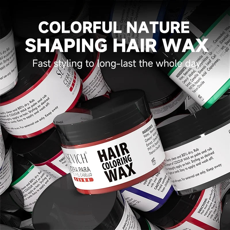 Hair Colour Wax Temporary  Hair Color Wax Easy To Wash DIY Hairs Dyed Mud Long Lasting Paint Coloring Cream Colored Hair Dye