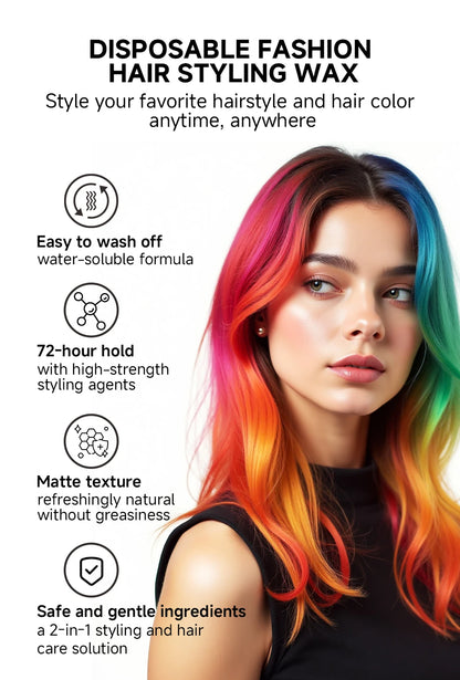 Hair Colour Wax Temporary  Hair Color Wax Easy To Wash DIY Hairs Dyed Mud Long Lasting Paint Coloring Cream Colored Hair Dye