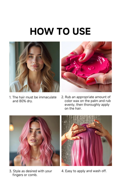 Hair Colour Wax Temporary  Hair Color Wax Easy To Wash DIY Hairs Dyed Mud Long Lasting Paint Coloring Cream Colored Hair Dye