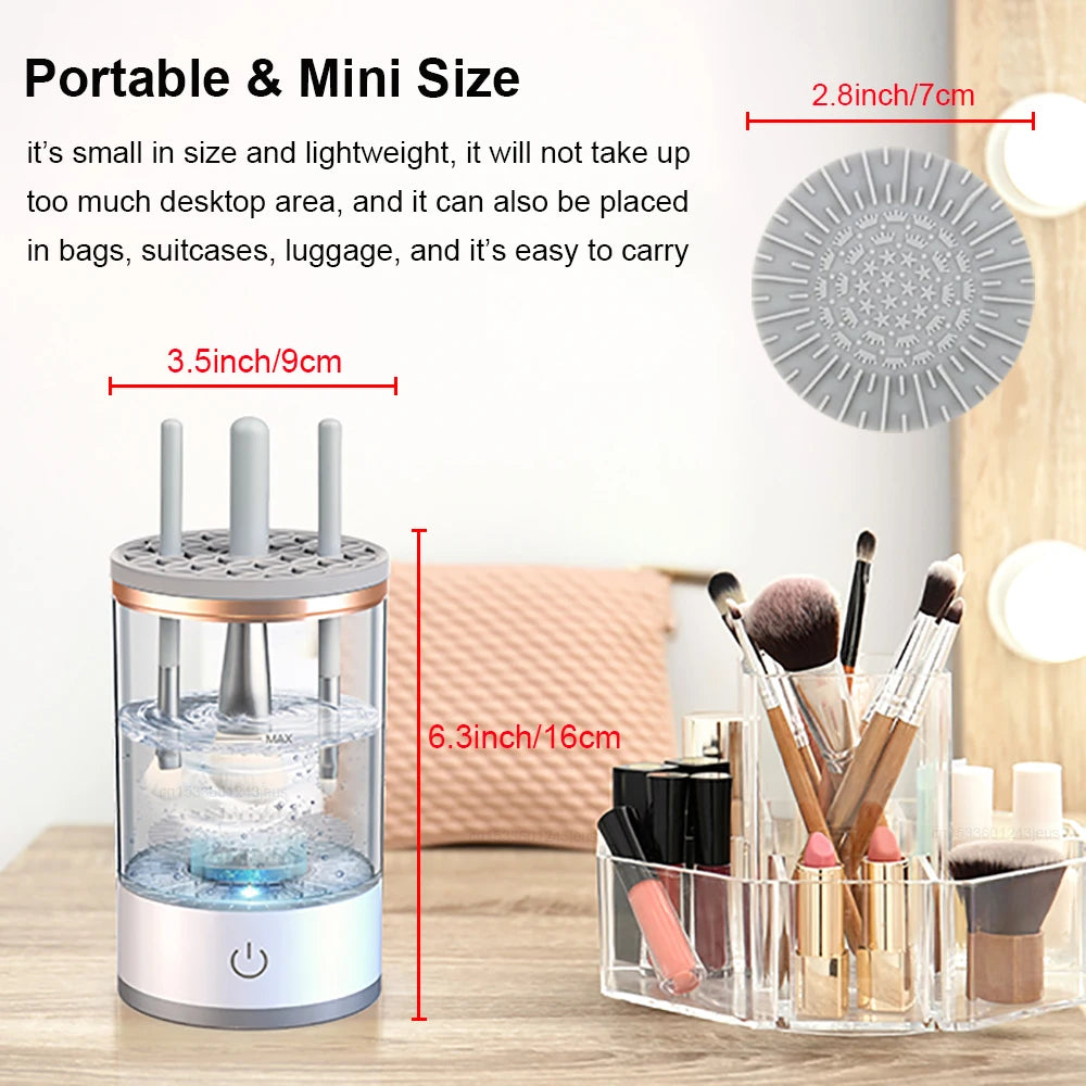 Electric Makeup Brush Cleaner Automatic Makeup Brush Cleaner USB Portable Cosmetic Makeup Brush Washing Machine Rotary Cleaning