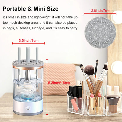 Electric Makeup Brush Cleaner Automatic Makeup Brush Cleaner USB Portable Cosmetic Makeup Brush Washing Machine Rotary Cleaning