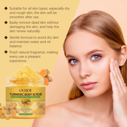 Exfoliating Remove Turmeric Scrub Remove Dead Skin Improve Dry Rough Deep Cleansing Hydrating Smoothing Brightening Skin Care