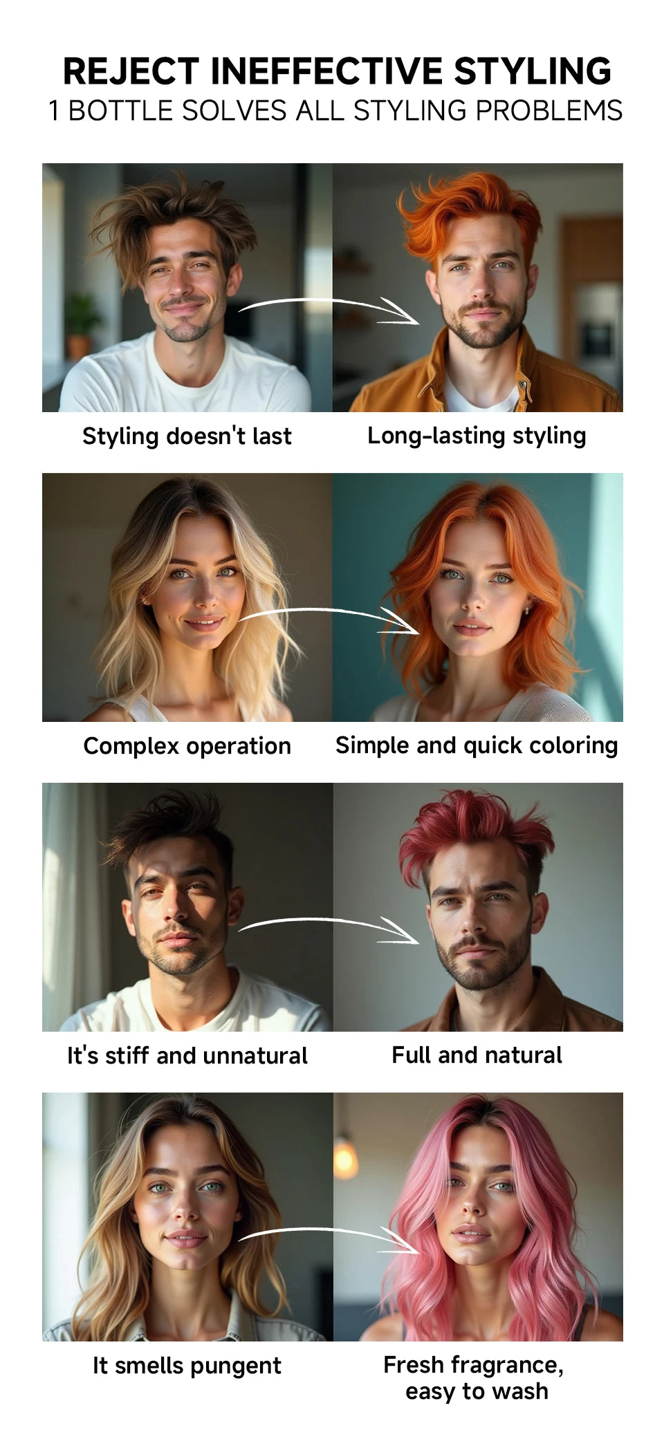 Hair Colour Wax Temporary  Hair Color Wax Easy To Wash DIY Hairs Dyed Mud Long Lasting Paint Coloring Cream Colored Hair Dye