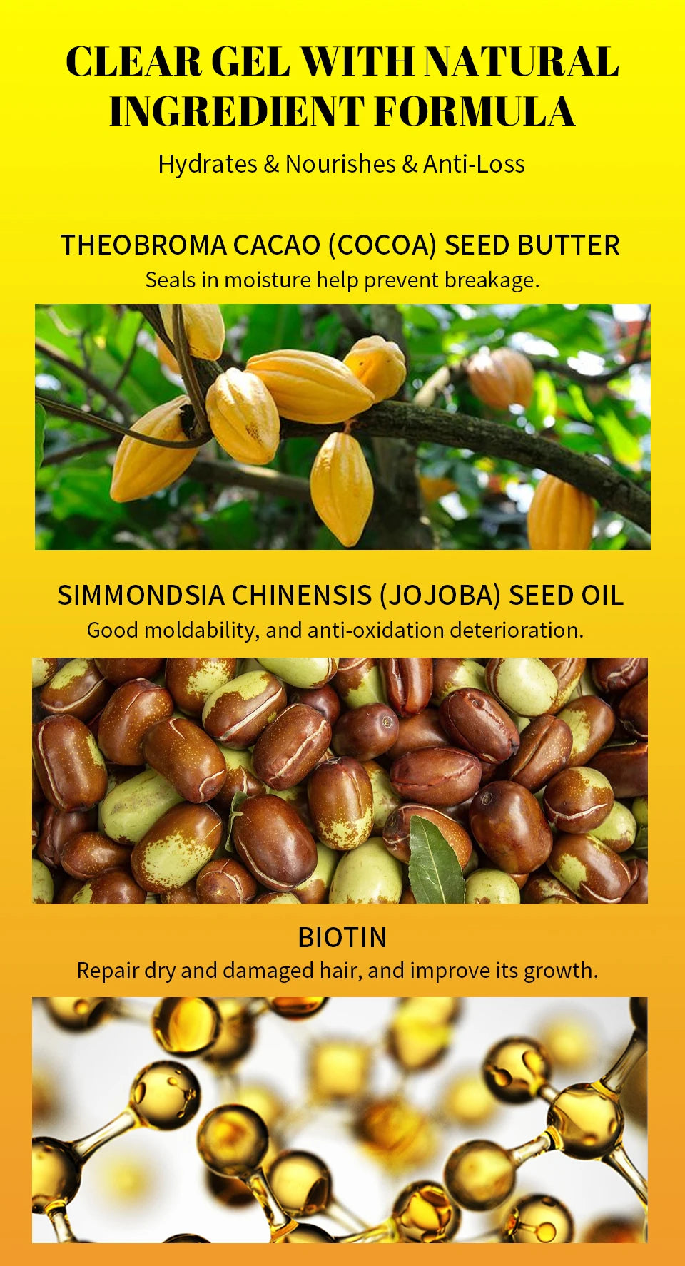 Edge Control Gel Set Hair Braiding Gel Biotin Anti Break Hair Wax Non-Greasy Hair Styling Cream Anti-Frizz Wax Stick For Wig