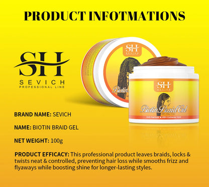 Edge Control Gel Set Hair Braiding Gel Biotin Anti Break Hair Wax Non-Greasy Hair Styling Cream Anti-Frizz Wax Stick For Wig