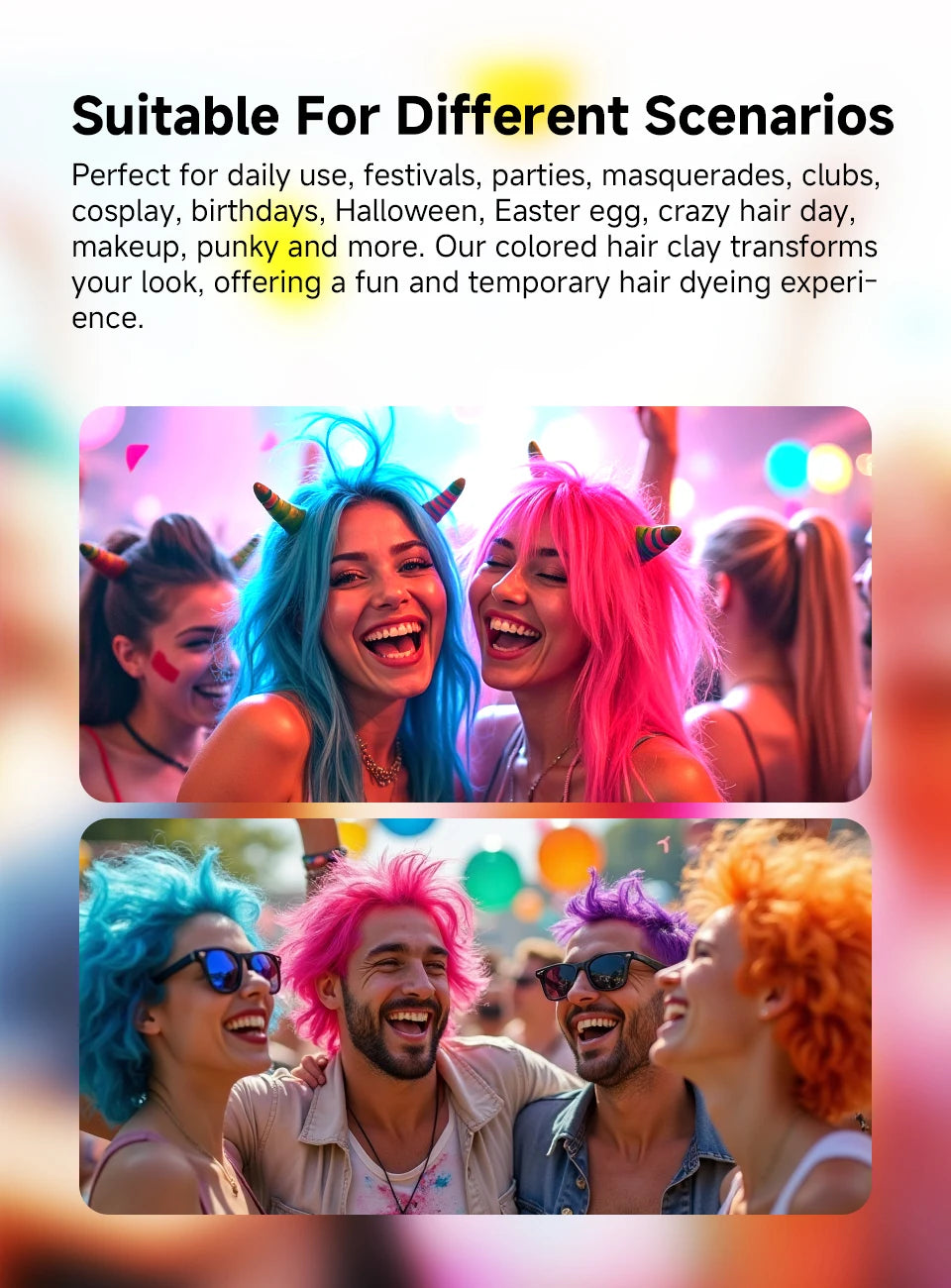 Hair Colour Wax Temporary  Hair Color Wax Easy To Wash DIY Hairs Dyed Mud Long Lasting Paint Coloring Cream Colored Hair Dye