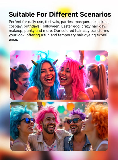 Hair Colour Wax Temporary  Hair Color Wax Easy To Wash DIY Hairs Dyed Mud Long Lasting Paint Coloring Cream Colored Hair Dye