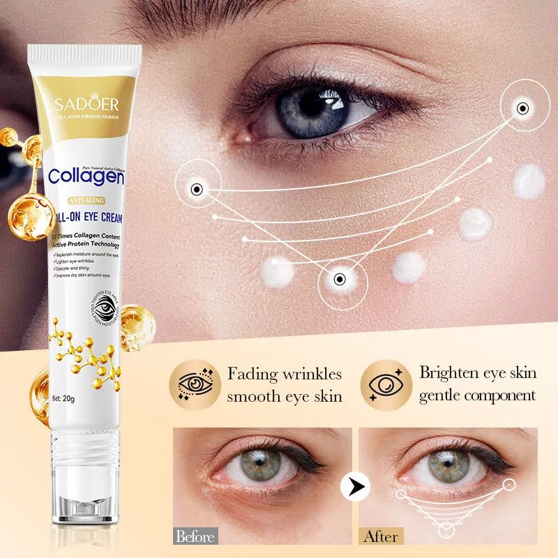 1/2pcs  Collagen Eye skincare Cream  Anti Dark Circles Eye Bags Moisturizing Firming Cream for Eyes Skin Care
