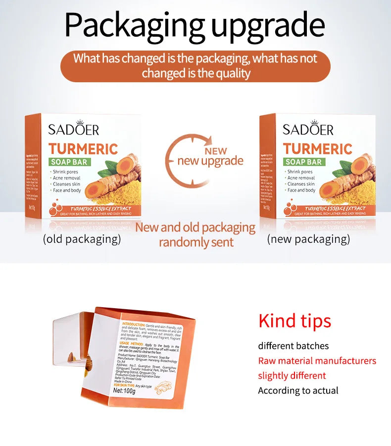 Hand Made Turmeric Soap Body Cleaning Lightening Dark Underarm Leg Body Cleansers Brightening Face Soap Tender Skin Care Beauty