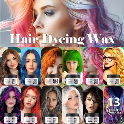 Hair Colour Wax Temporary  Hair Color Wax Easy To Wash DIY Hairs Dyed Mud Long Lasting Paint Coloring Cream Colored Hair Dye