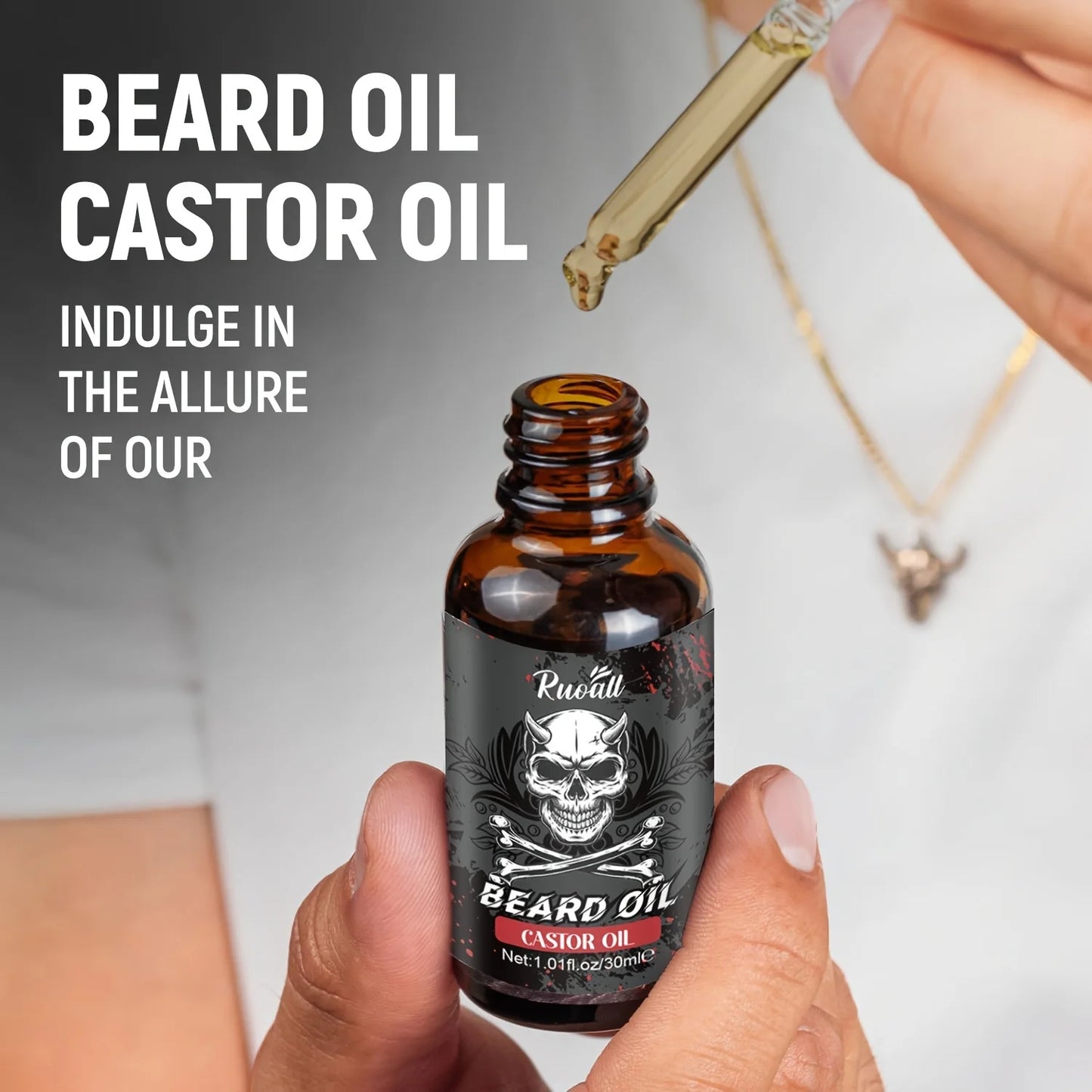 Beard essential oil rich in castor oil,Beard Growth And Grooming Soften Nourish Beard Care Roller needle length less than 0.25mm
