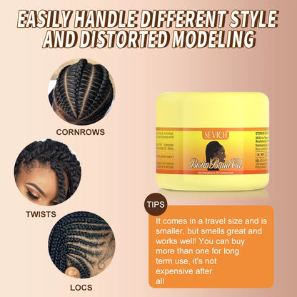 Edge Control Gel Set Hair Braiding Gel Biotin Anti Break Hair Wax Non-Greasy Hair Styling Cream Anti-Frizz Wax Stick For Wig