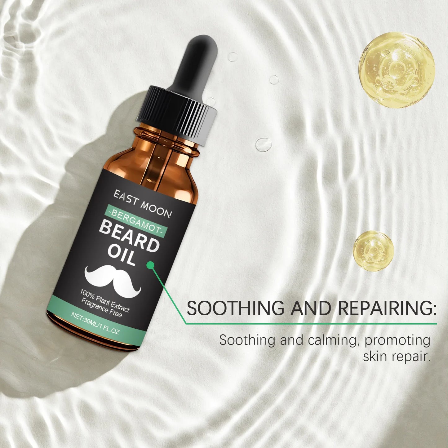 Men Beard Nourishing Oil Trim Care Reduce Loss Strengthen Soften Prevent Frizz Improve Nourish Promote Regrowth Beard Growth Oil