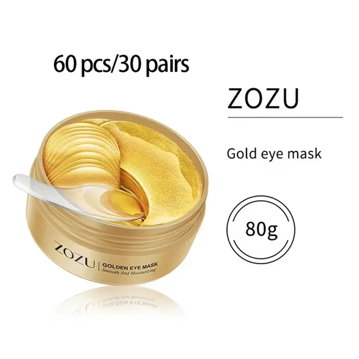 60pcs Avocado Gold Eye Mask Firming Improve Eye Bags Nourishing Moisturising Anti Wrinkle Eye Patches for Dark Circles Skin Care