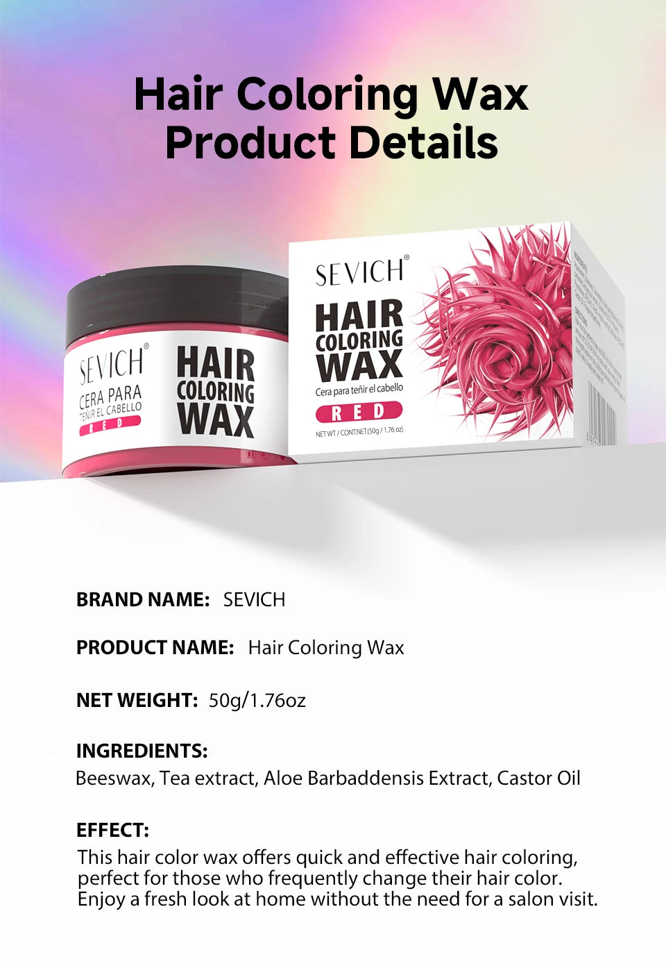 Hair Colour Wax Temporary  Hair Color Wax Easy To Wash DIY Hairs Dyed Mud Long Lasting Paint Coloring Cream Colored Hair Dye