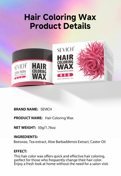 Hair Colour Wax Temporary  Hair Color Wax Easy To Wash DIY Hairs Dyed Mud Long Lasting Paint Coloring Cream Colored Hair Dye
