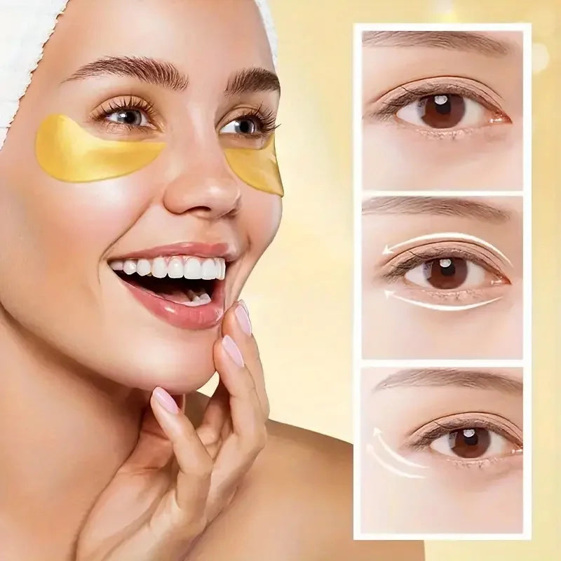 24K Gold Collagen Eye Mask Anti Dark Circles Eyes Bags Moisturizing Anti-Wrinkles Eye Patches Eyes Skin Care Products