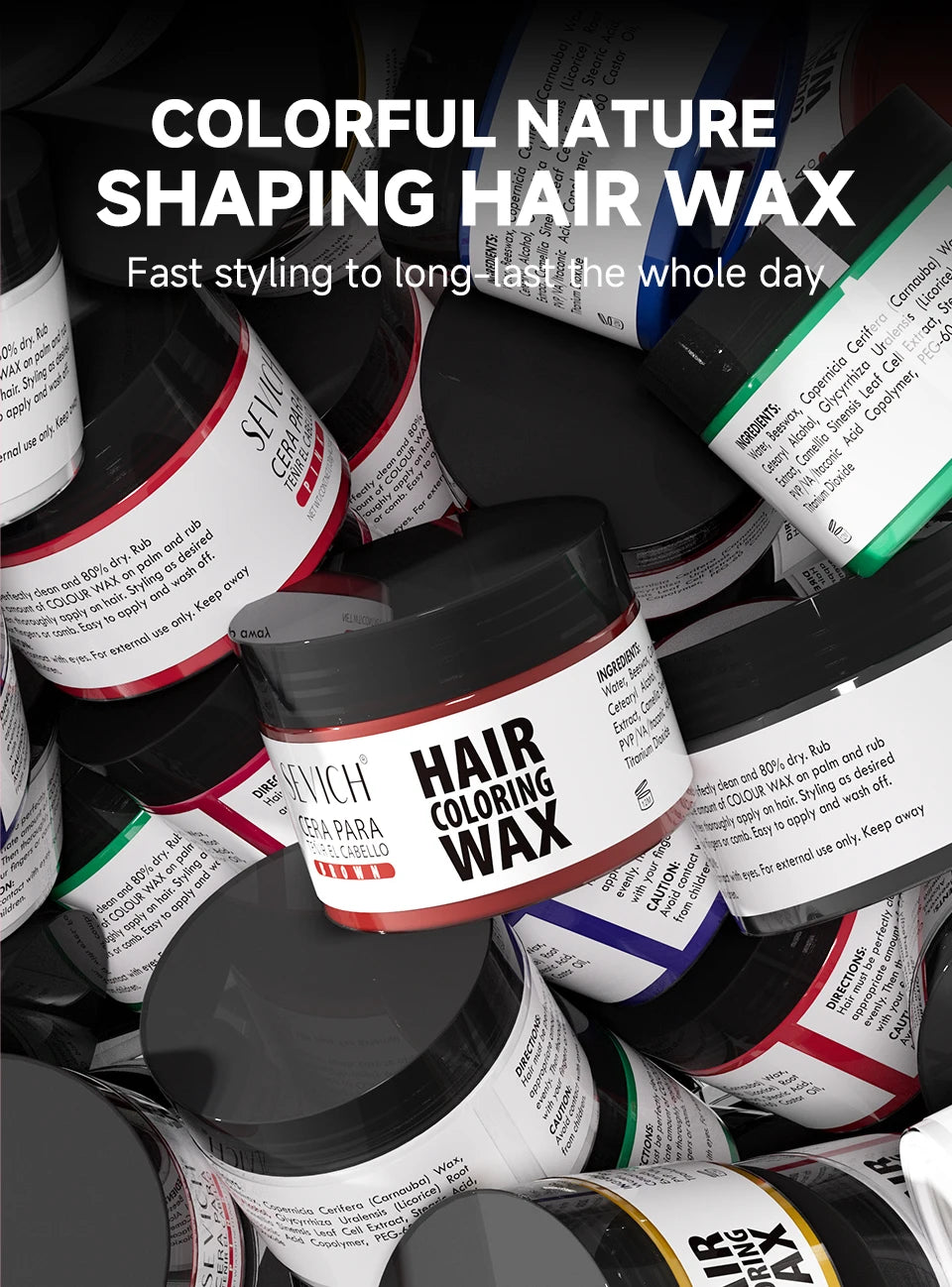 Hair Colour Wax Temporary  Hair Color Wax Easy To Wash DIY Hairs Dyed Mud Long Lasting Paint Coloring Cream Colored Hair Dye