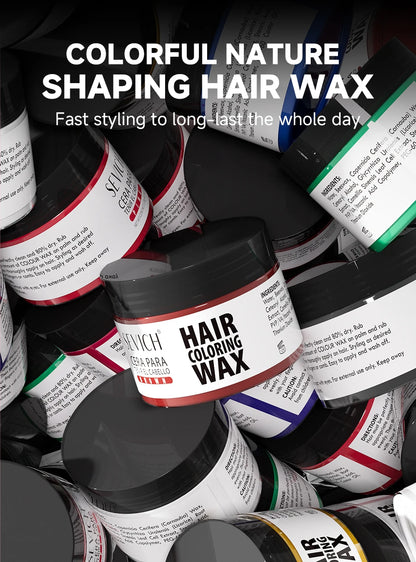 Hair Colour Wax Temporary  Hair Color Wax Easy To Wash DIY Hairs Dyed Mud Long Lasting Paint Coloring Cream Colored Hair Dye