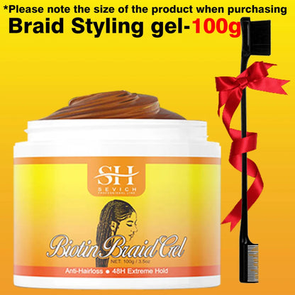 Edge Control Gel Set Hair Braiding Gel Biotin Anti Break Hair Wax Non-Greasy Hair Styling Cream Anti-Frizz Wax Stick For Wig