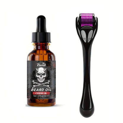 Beard essential oil rich in castor oil,Beard Growth And Grooming Soften Nourish Beard Care Roller needle length less than 0.25mm