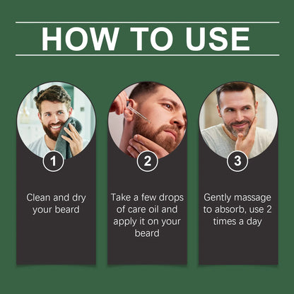 Men Beard Nourishing Oil Trim Care Reduce Loss Strengthen Soften Prevent Frizz Improve Nourish Promote Regrowth Beard Growth Oil